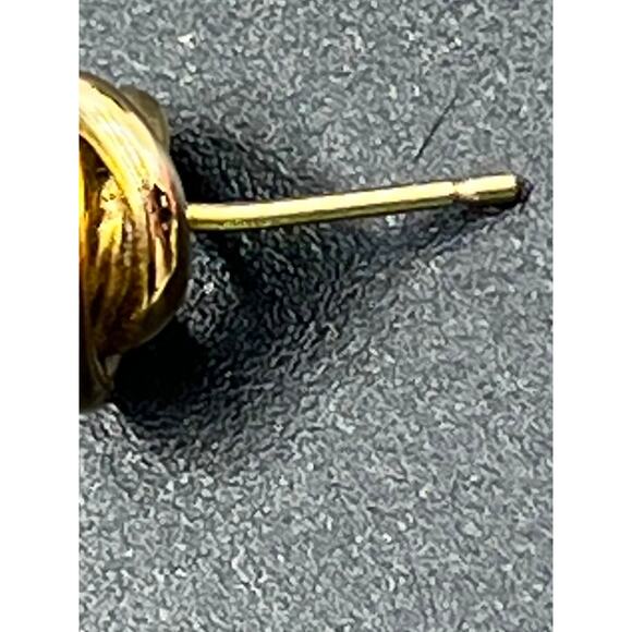 Designer Signed 14k Yellow Gold Classic Love Knot Post Stud Small Earrings 2.1g - Picture 3 of 10